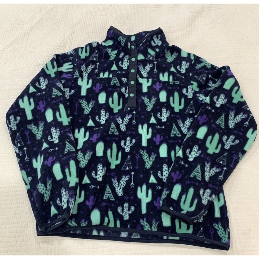 Cinch Pullover Women Medium Multicolor Fleece Cactus Snap T Sweater Southwestern